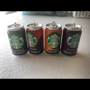Set of 4 StarBucks Mini Cans Hooked Charms